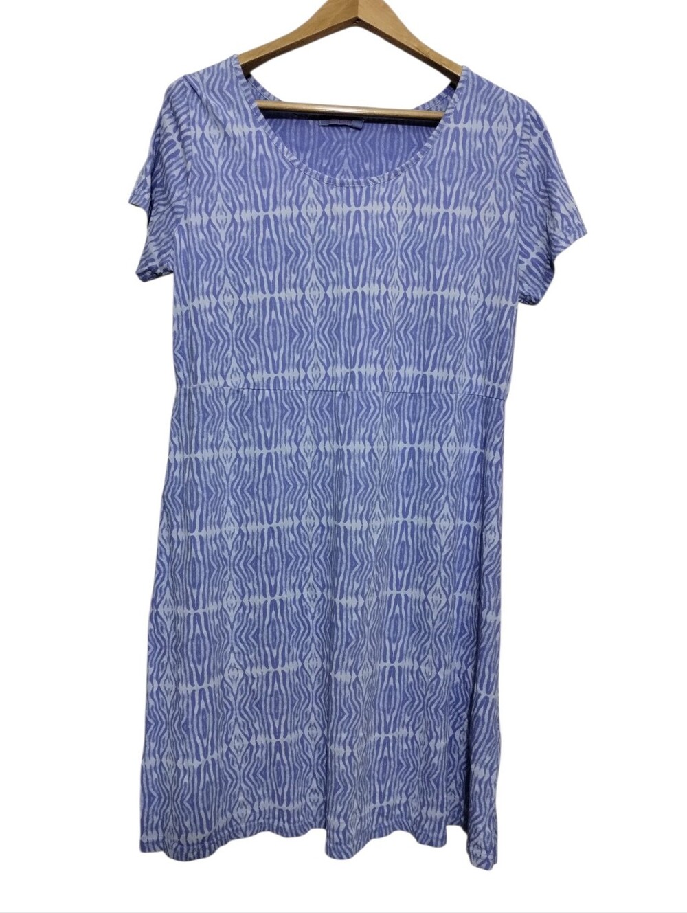 Fresh Produce Blue Abstract Scoop-Neck Shift Dress Women's XL Cotton Coastal